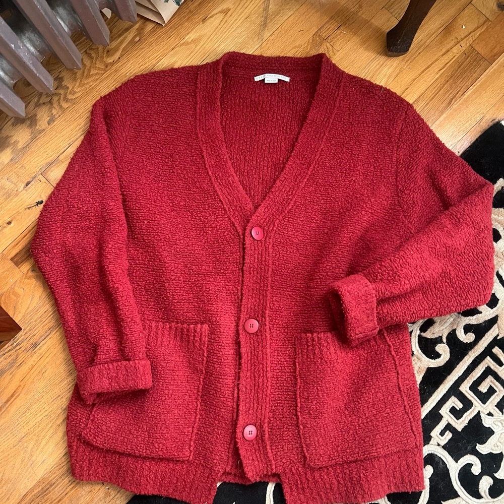 Stella McCartney Red Boucle Oversized Caridigan Unisex M